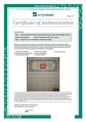 Scripotrust Certificate